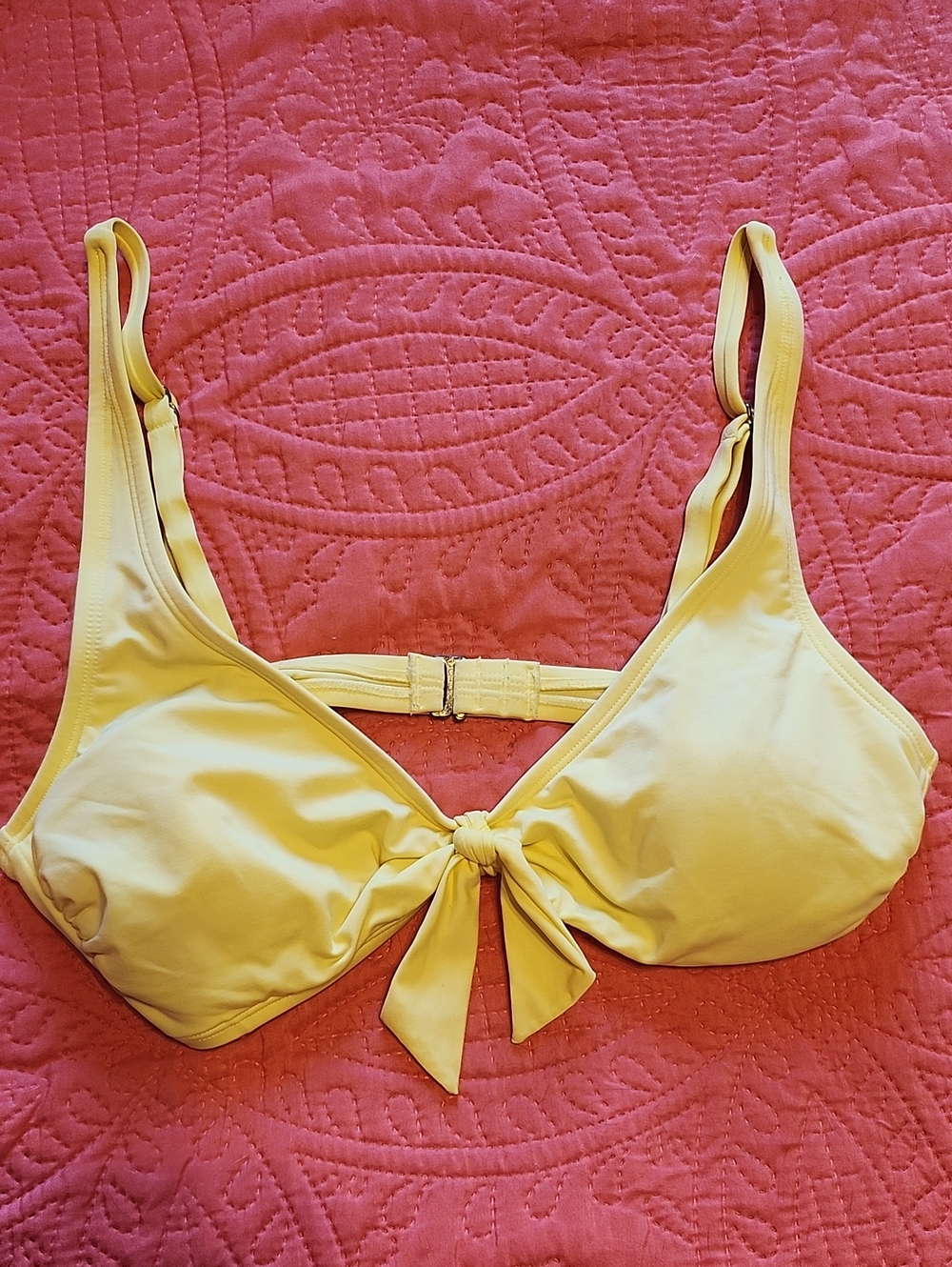 Kona Sol Yellow Tie-Front Bikini Bra Top